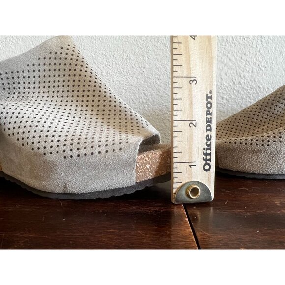 Marina Luna Comfort Wedge Sandals Platform Womens Sz 8/Eu38 Beige Suede Leather - Picture 3 of 11